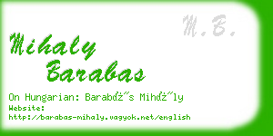 mihaly barabas business card